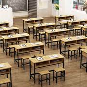 学校课桌椅中小学生双层学习桌，成人培训桌椅，补习班带抽屉桌子