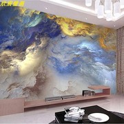 彩色云朵壁纸北欧简约七彩，天空祥云卧室，电视背景墙纸书房客厅壁画