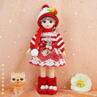 圣诞芭比娃娃女孩玩具套装仿真公主精致换装生日礼物洋娃娃30cm