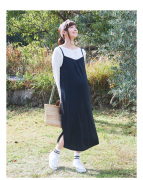 孕妇哺乳连衣裙2件套长袖上衣+吊带裙日本西松外贸单外出休闲