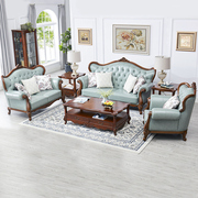 美式真皮沙发全实木沙发组合客厅新古典(新古典)家具整装欧式双人三人沙发