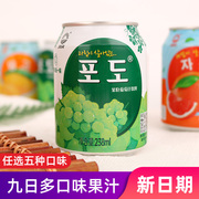韩国品牌九日果肉果汁饮料，葡萄橙子白桃含草莓肉桃果肉西柚饮料品