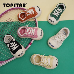 TOPSTAR春季儿童帆布鞋休闲开口笑单鞋低帮潮板鞋软底入园鞋