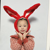 新年兔耳朵头套可爱女毛绒红色兔子耳发箍拍照兔年帽子圣诞节头饰