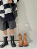 女童皮靴子2023秋冬季儿童，真皮马丁靴英伦，风百搭中筒靴加绒靴
