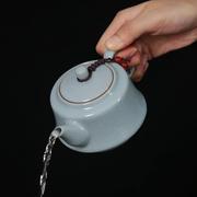 天青色汝窑茶壶开片小号单壶家用冰裂釉哥窑陶瓷功夫茶具大泡茶器