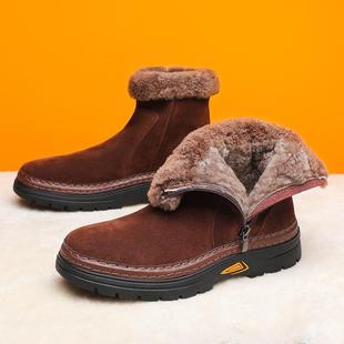 东北男士马丁靴高帮真皮羊毛工装，靴男冬季雪地，靴保暖加绒皮鞋棉鞋