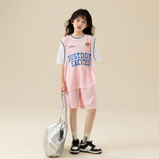 女童篮球服套装儿童夏装，女生速干训练服大童，女孩运动服女孩球衣