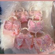 女童爱莎公主包珍珠(包珍珠，)手提斜跨包洋气女孩，时尚蝴蝶结宝宝小香风潮包