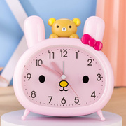 可爱卡通动物小闹钟男孩女孩儿童床头学生用专用个性创意时钟闹表