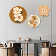 家用餐厅墙面装饰画2023年小清新饭厅圆形挂画现代简约墙壁画