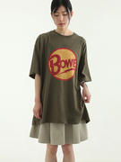 韩国23ssprintedcottonhalftee(unisex)字母做旧t恤女