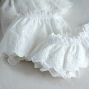 花边辅料白色棉布，刺绣皱褶花边童装娃衣布艺，裙摆装饰材料