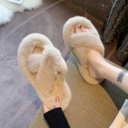 毛毛拖鞋女外穿2021韩版真兔毛鞋秋冬家用家居，棉拖鞋子春夏季
