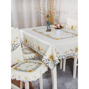 座布餐桌布布艺餐桌椅子套罩现代简约长方形，家用桌布椅套椅垫套装