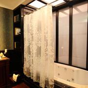 欧式简约创意白色大花，eva半透卫生间浴帘，窗帘布防水防霉套装