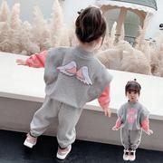 女童春装两件套洋气2022春秋，儿童韩版1岁3小童，衣服女宝宝套装