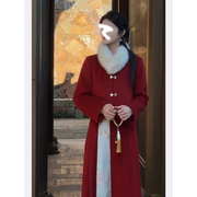 2023年穿搭一整套中式国风红色战袍马面裙子，两件套装女秋冬季
