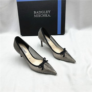 Badgley Mischka百吉利米西卡时尚洋气水钻饰细跟镂空职场女单鞋