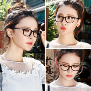 复古眼镜框女韩版潮近视眼镜抗蓝光平光黑色板材高度数眼睛框镜架