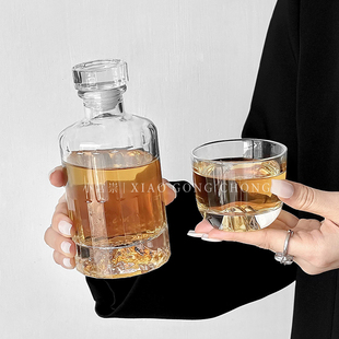 创意新中式观山茶杯冷萃玻璃瓶咖啡杯小酒杯酒瓶套装果酒瓶分茶壶