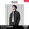 gxg男装棋盘格提花，时尚长袖夹克外穿式，衬衫外套男士24年春季