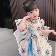 女童旗袍夏装2023儿童汉服中国风裙子女孩宝宝夏季连衣裙洋气