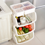厨房蔬菜置物架收纳筐多层水果菜架子家用放菜盒转角落地篮子盒子