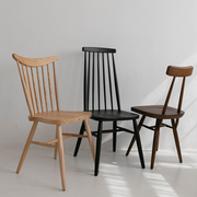 直纹水曲柳温莎椅A款西餐桌配的靠背北欧现代简约复刻原木餐椅