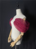 酒红色婚纱礼服配件纱袖子泡泡，袖遮肩膀纱单独肩膀纱可定制颜色