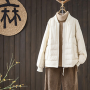 羽绒服女短款2023韩版时尚显瘦欧货棒球，领90白鸭绒(白鸭绒，)保暖外套潮