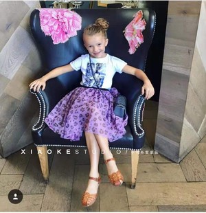 1-8岁澳女童宝宝洋气紫色豹纹半身裙儿童蓬蓬网纱时尚半截裙子潮