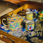 高两河(高两河)手绘瓷器，实木茶具茶盘，美式日式欧式水杯木制托盘长方形盘子