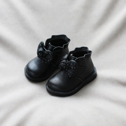 小皮鞋女2023秋冬儿童，宝宝鞋子皮鞋软底宝，二棉鞋冬季小童靴子