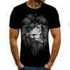 2023 夏季外贸潮流街头狮子3D数码印花T恤 休闲短袖 