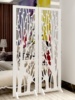 欧式屏风隔断客厅现代简约玄关镂空隔断雕花折屏白色装饰折叠移动