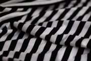 黑白竖条纹莱卡棉奥代尔弹力针织棉布布料设计师T恤连衣裙布料