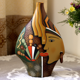 丽江特色手工艺品陶瓷花瓶，客厅多宝阁餐柜，酒柜装饰品摆件个性