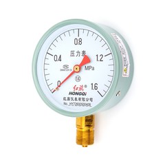 红旗Y100压力表气水油负压表液16级真空表径向25MPa自来水蒸汽