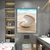 卫生间装饰画自粘沙滩地中海风格酒店浴室挂画洗手间厕所墙面壁画