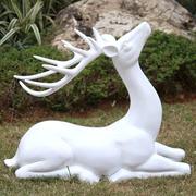 抽象鹿室内商场玻璃钢树脂梅花鹿雕塑园林景观装饰婚庆白色鹿摆件