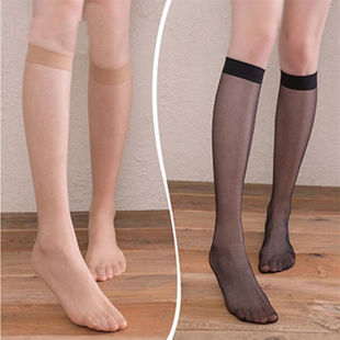 中筒丝袜女防勾丝夏季超薄款肉色透明小腿，袜短筒半截袜子长筒防滑