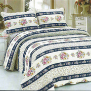 美式2023双面纯棉，绗缝被三件套韩国高档床盖全棉，四季通用床单