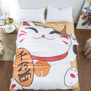 夏季创意个性招财猫印图空调，被床上用品天丝夏凉被单人学生薄被子
