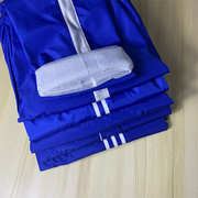宝蓝色两道杠白条带网雨伞，布光滑(布光滑)面料男女通用初高中小学生校服裤