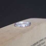 999纯银手工原创设计太阳幸运戒指可刻字定制图案情侣戒指