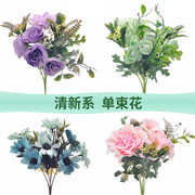 单支干花绢花假花仿真花束塑料装饰客厅，摆件插花栅栏花舞蹈表演花