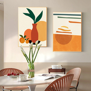 餐厅装饰画房间卧室客厅，温馨壁画北欧莫兰迪抽象水果花卉床头挂画