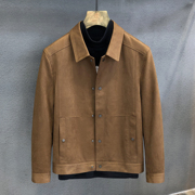 香港高级感麂皮绒潮牌，机车皮衣男士短款夹克，春秋合体休闲外套