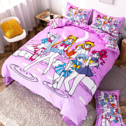 公主风床上用品三四件套卡通美少女战士少女孩床单儿童房女童被套